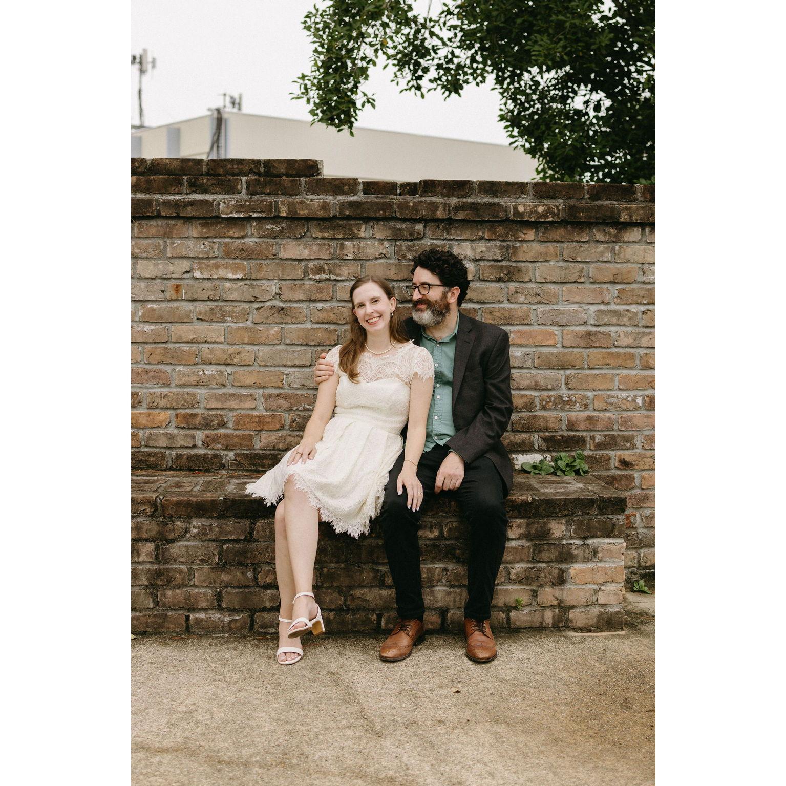 Engagement photo shoot at the historic Prytania Theatre in Uptown New Orleans.