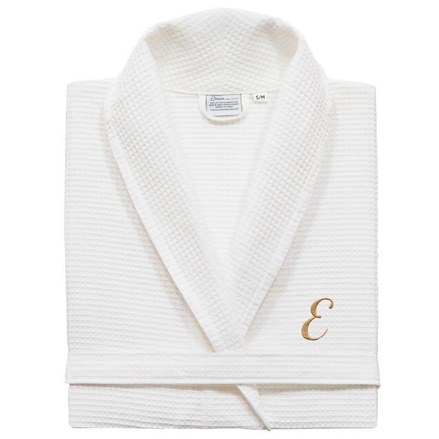 Linum Home Turkish Cotton Personalized Unisex Waffle Weave Bathrobe