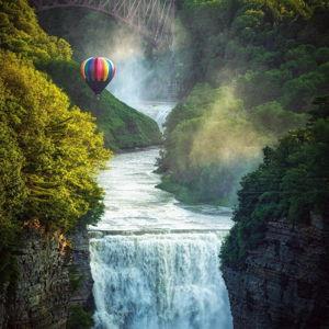 Waterfall Hot Air Balloon Ride | Maine Honeymoon