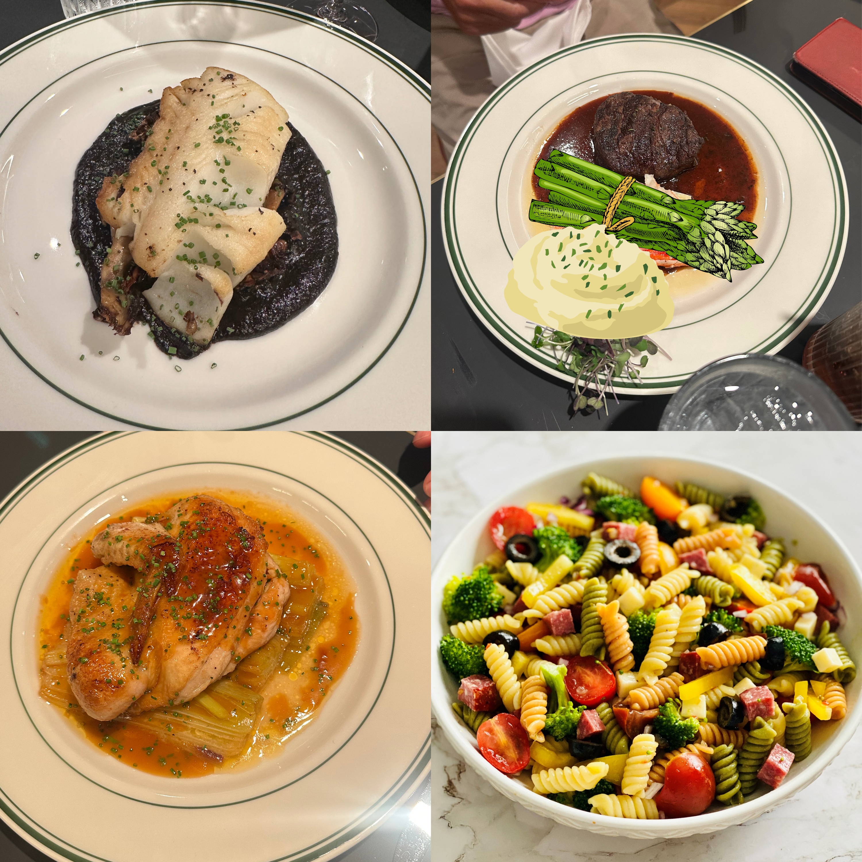 These are your dinner options fans! Although the veggie option is a stock photo from the internet we imagine it will look something like this?