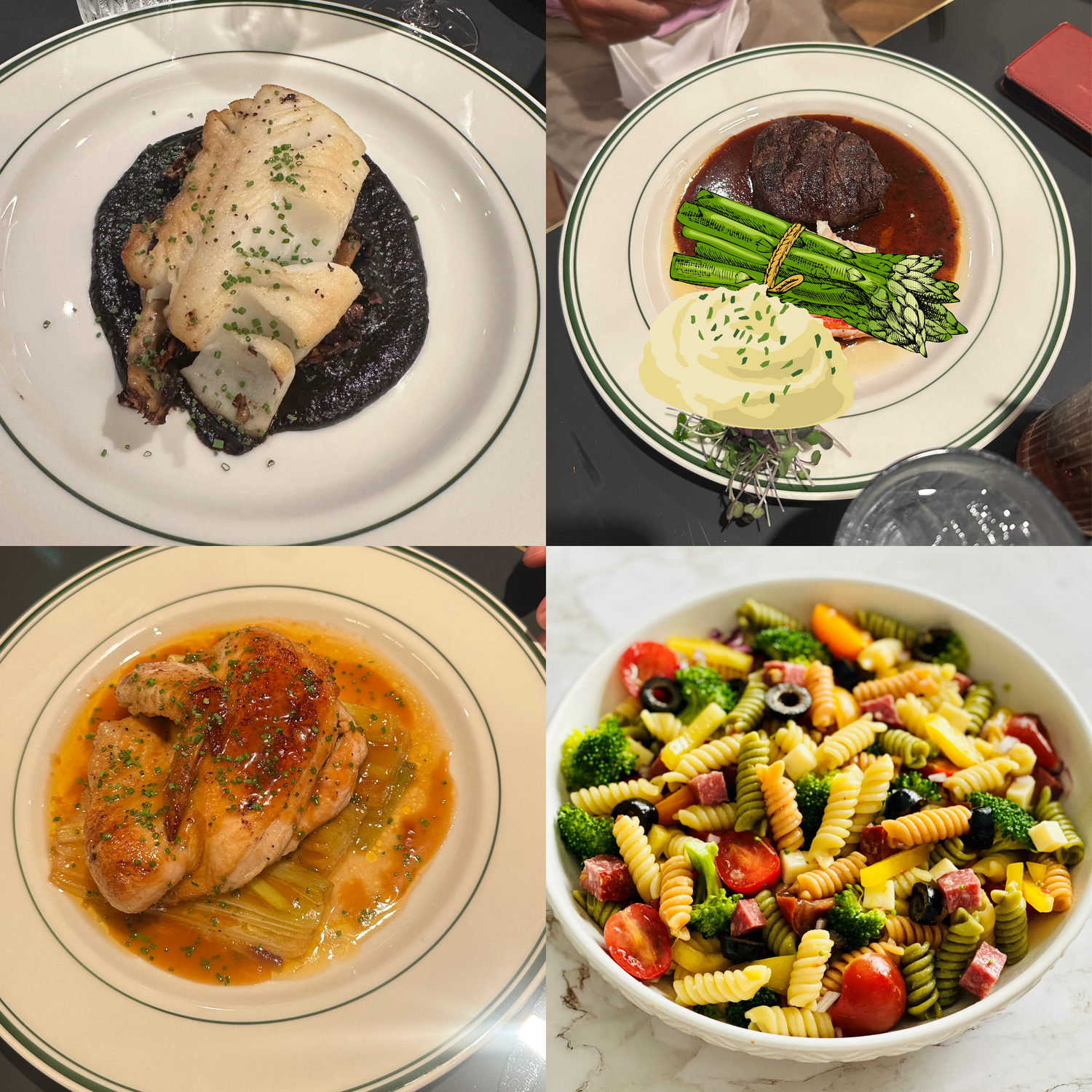 These are your dinner options fans! Although the veggie option is a stock photo from the internet we imagine it will look something like this?
