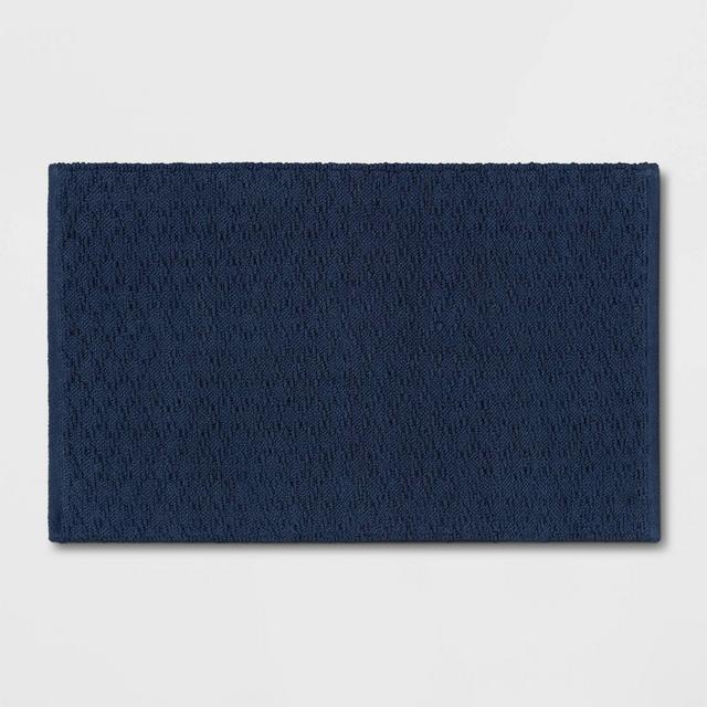 20"x32" Diamond Striped Bath Rug Dark Blue - Threshold™
