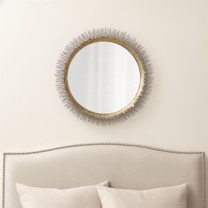 Clarendon Brass Large Round Wall Mirror