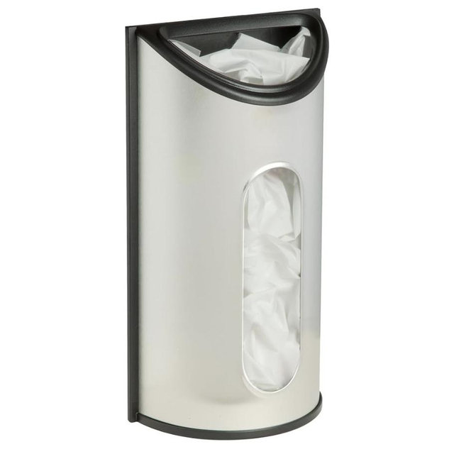 Honey-Can-Do Stainless Steel Plastic Bag Saver & Trash Bag Dispenser, Wall-Mounted Plastic Bag Organizer for Kitchen, Pantry, Garage, Durable Stainless Steel Storage for Grocery Bags and Space-Saving
