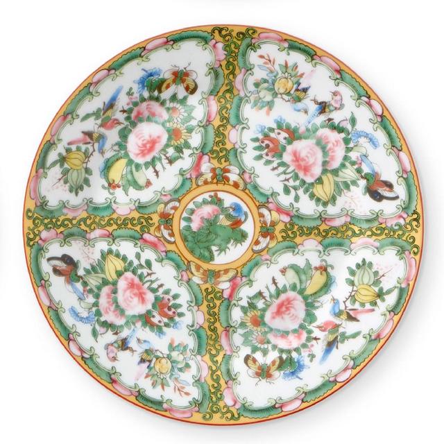 Famille Rose Salad Plate, Sections