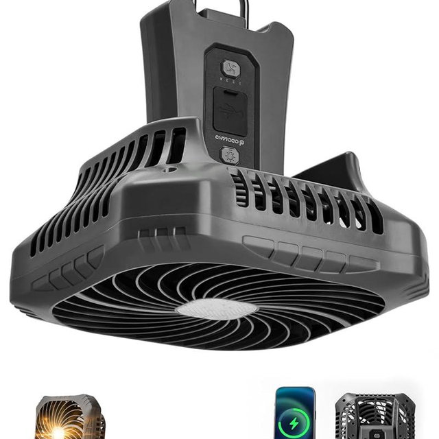 Odoland Portable Camping Fan with LED Lantern, 40H Rechargeable Battery Operated Quiet Tent Fan with Hanging Hook for RV Car Beach Outdoor Hurricane Emergency Outages