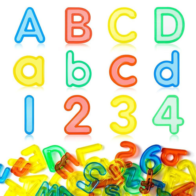Odoorgames 66 Pcs Translucent Letters and Numbers – About 2 Inches - Plastic Alphabet Letters for Kids – Ideal for Light Table Activities, Counting & Spelling Fun