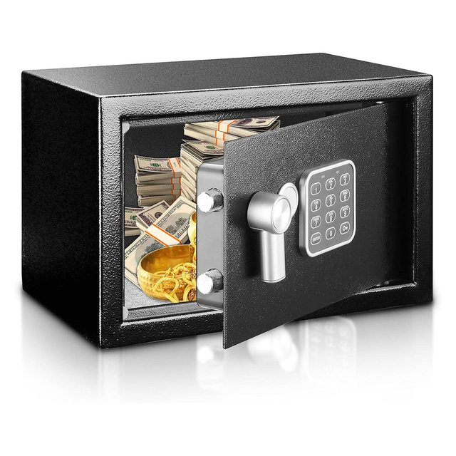 SereneLife Digital Safe Box – Steel Alloy Security Safe with Electronic Keypad, Dual Access & 2 Backup Keys