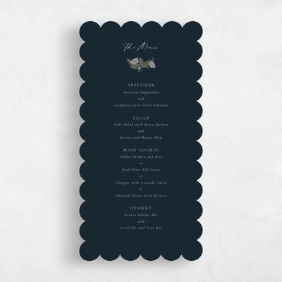 Blue Scalloped Wedding Menu - Bennett