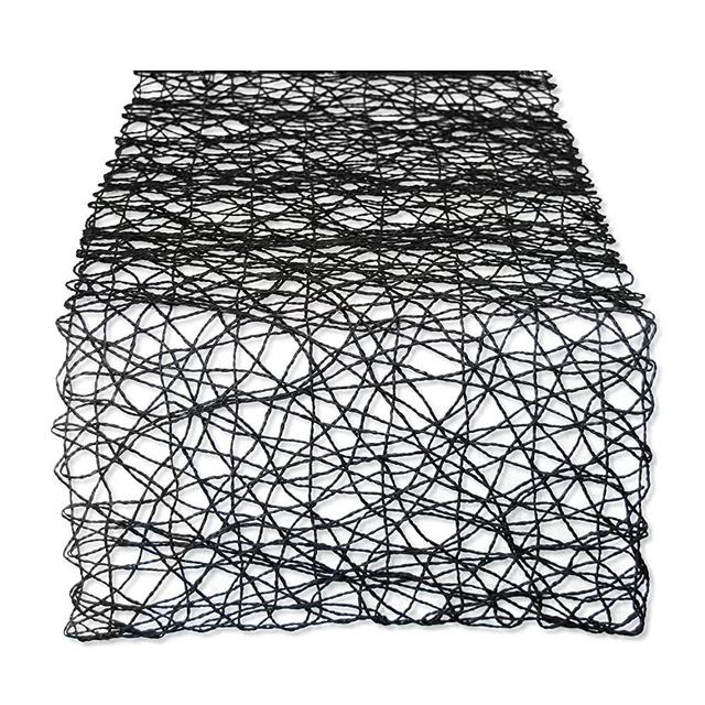 DII Holiday or Event Décor, Woven Paper Tabletop, Table Runner, 14x72", Black