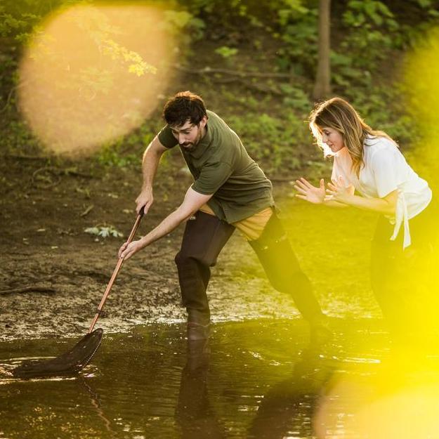 Our first dates included putting waders on and catching frogs and turtles. We know, pretty cookie-cutter romance here.
