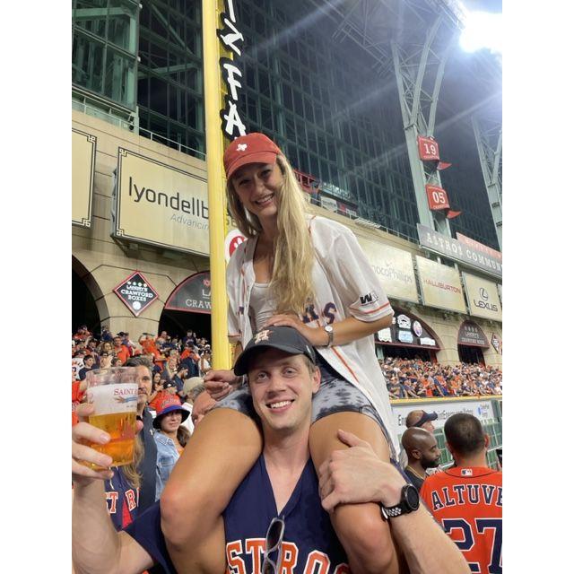 Watching the Astros win the game and make it into the 2021 WS on a quick trip back to Houston!