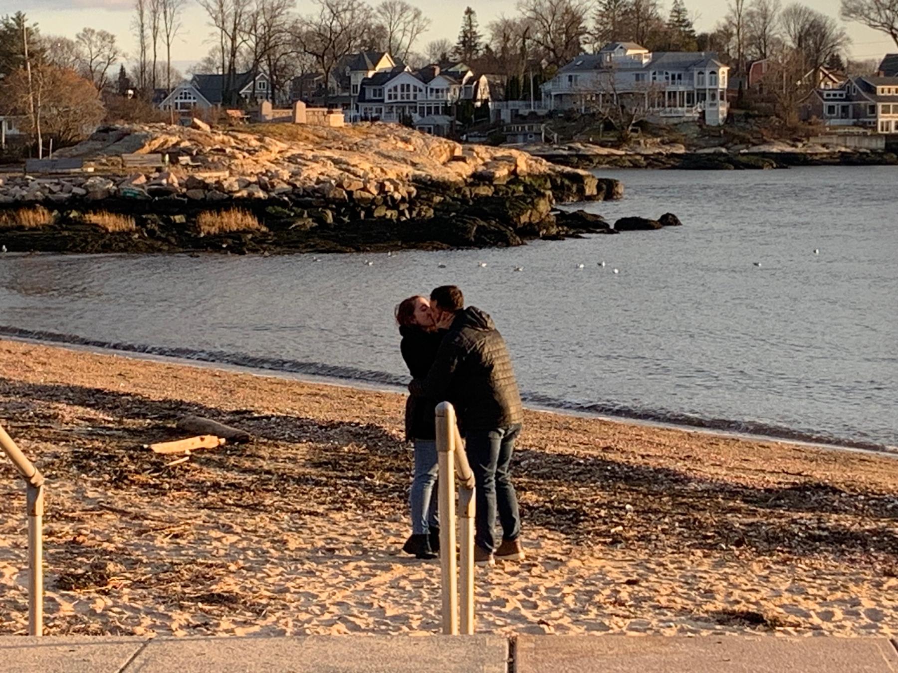 Jon proposed at Branford Point on the anniversary of our first date.