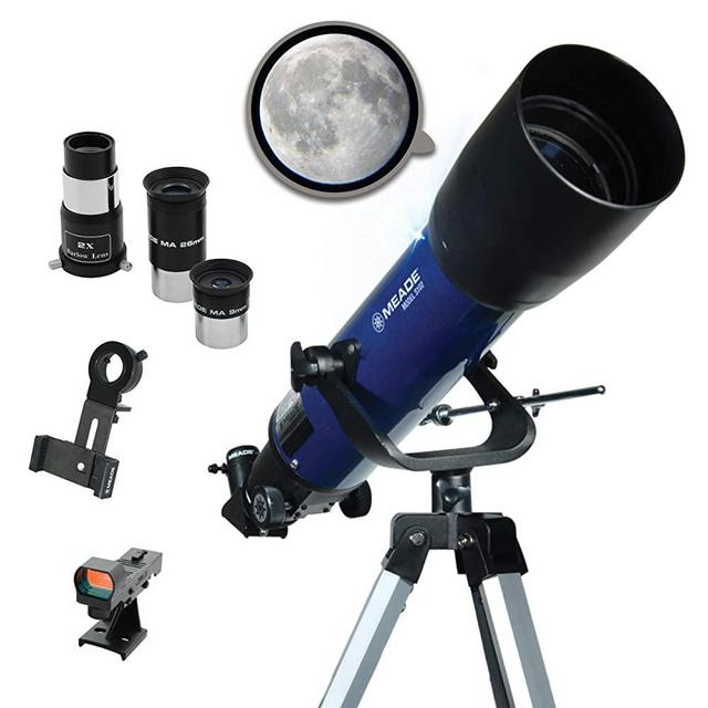 Meade Instruments – S102mm Aperture, Portable Beginner Refracting Astronomy Telescope for Kids & Adults – Bonus Smart Phone Adapter & Accessories Included - Adjustable Alt-azimuth (AZ) Manual Mount