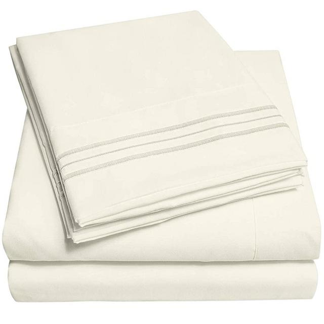 1500 Supreme Collection Extra Soft Queen Sheets Set, Ivory - Luxury Bed Sheets Set with Deep Pocket Wrinkle Free Hypoallergenic Bedding, Over 40 Colors, Queen Size, Ivory