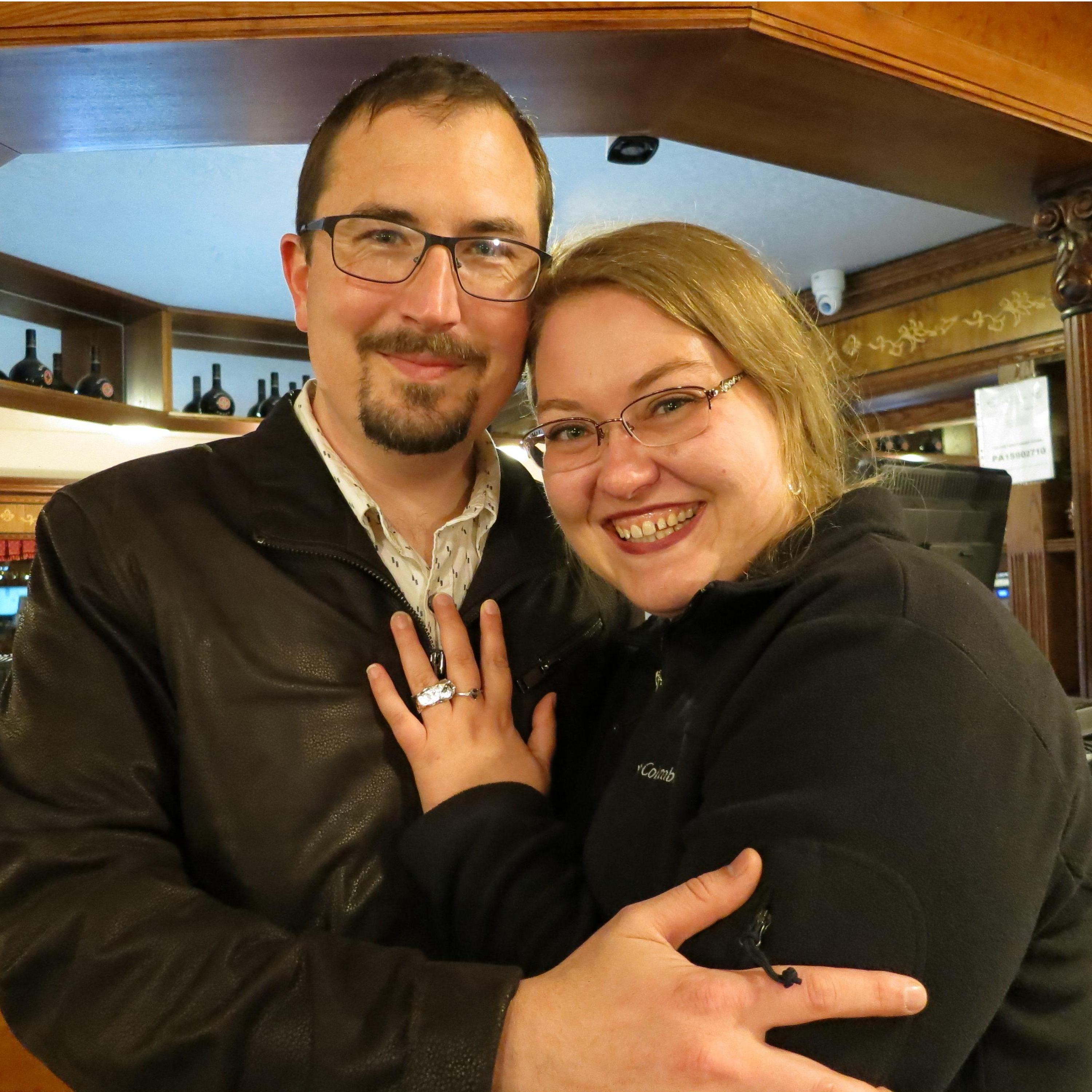 A photo snapped on the river boat where Brandon proposed (and Sara said yes!) on the Danube river in Budapest.