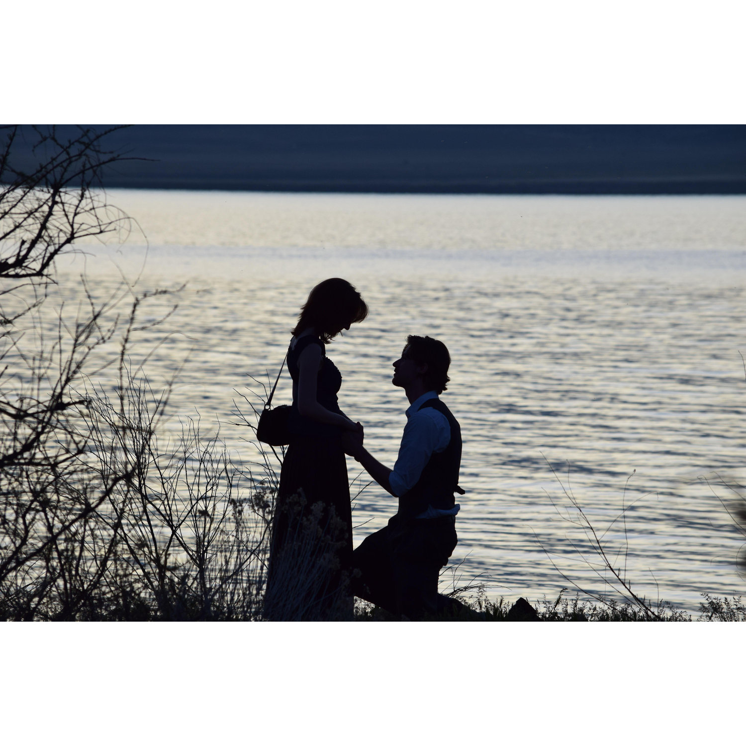 This is the actual moment Zack proposed, captured from behind some bushes by our friend Brian!