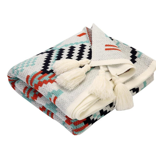 GXIHOUSLGC Boho Throw Blanket All Season Home Decor, Aztec Tassels, for Living Room, Sofa, Bedroom, 60x80 inches