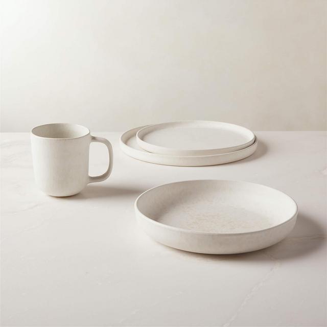 4-Piece Drift Reactive Ivory Place Setting with Pasta Bowl