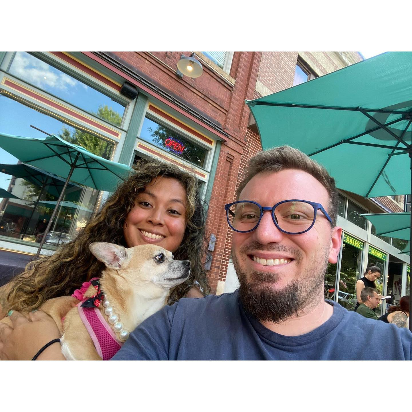 Stopping in a small town for a quick bite on our drive from Asheville to Raleigh to visit Dusty's family
