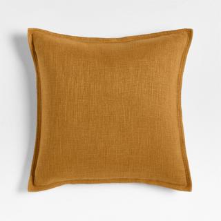 Organic Laundered Linen Square Throw Pillow Cover