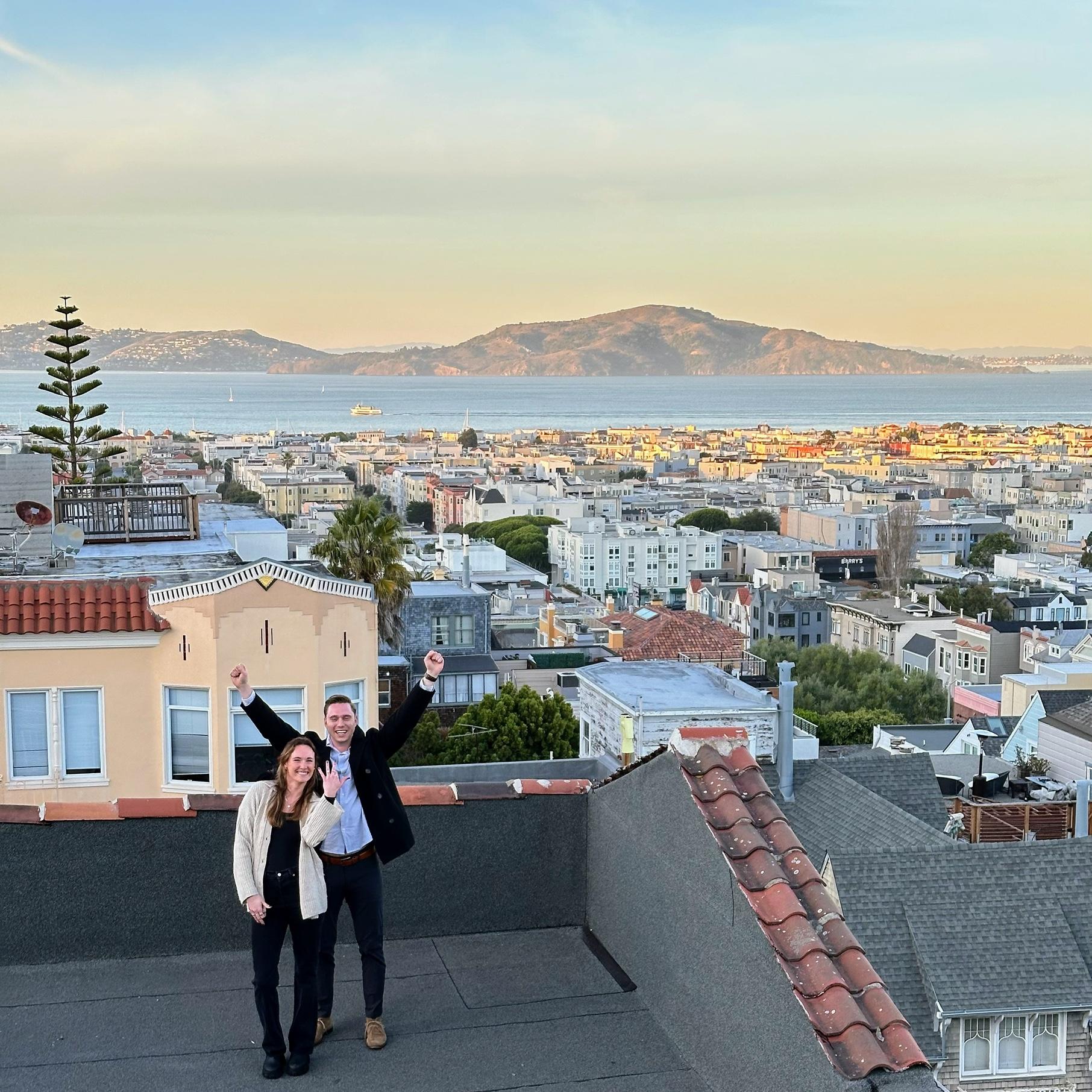 Our engagement on the roof of our first apartment together <3 Absolutely perfect! Good job Max (and Kate!)