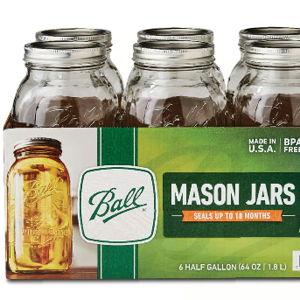 Half Gallon Mason Jars - 6 pack