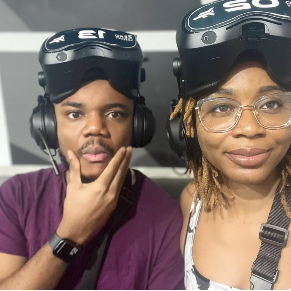 our first time playing a virtual reality game