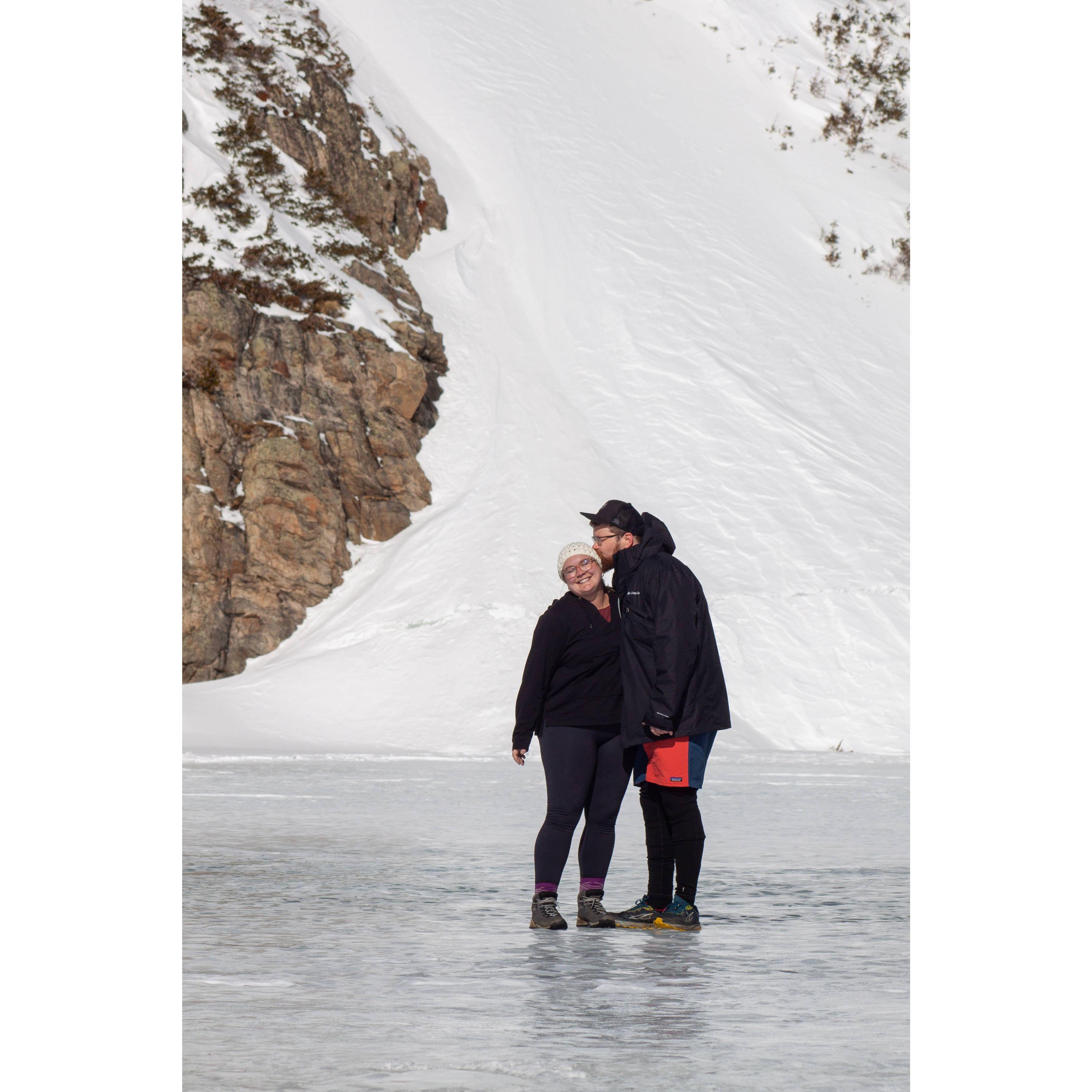 Standing on a glacier; Denver, CO