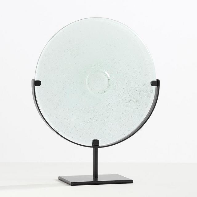 Bubble Glass Disk On Stand,Medium,Glass