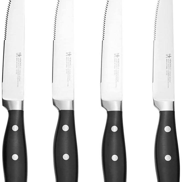 Henckels Forged Accent Set of 4 Steak Knife Set, German Engineered Informed by 100+ Years of Mastery, Black