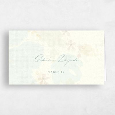 Blue Modern Wedding Place Card - Elidure