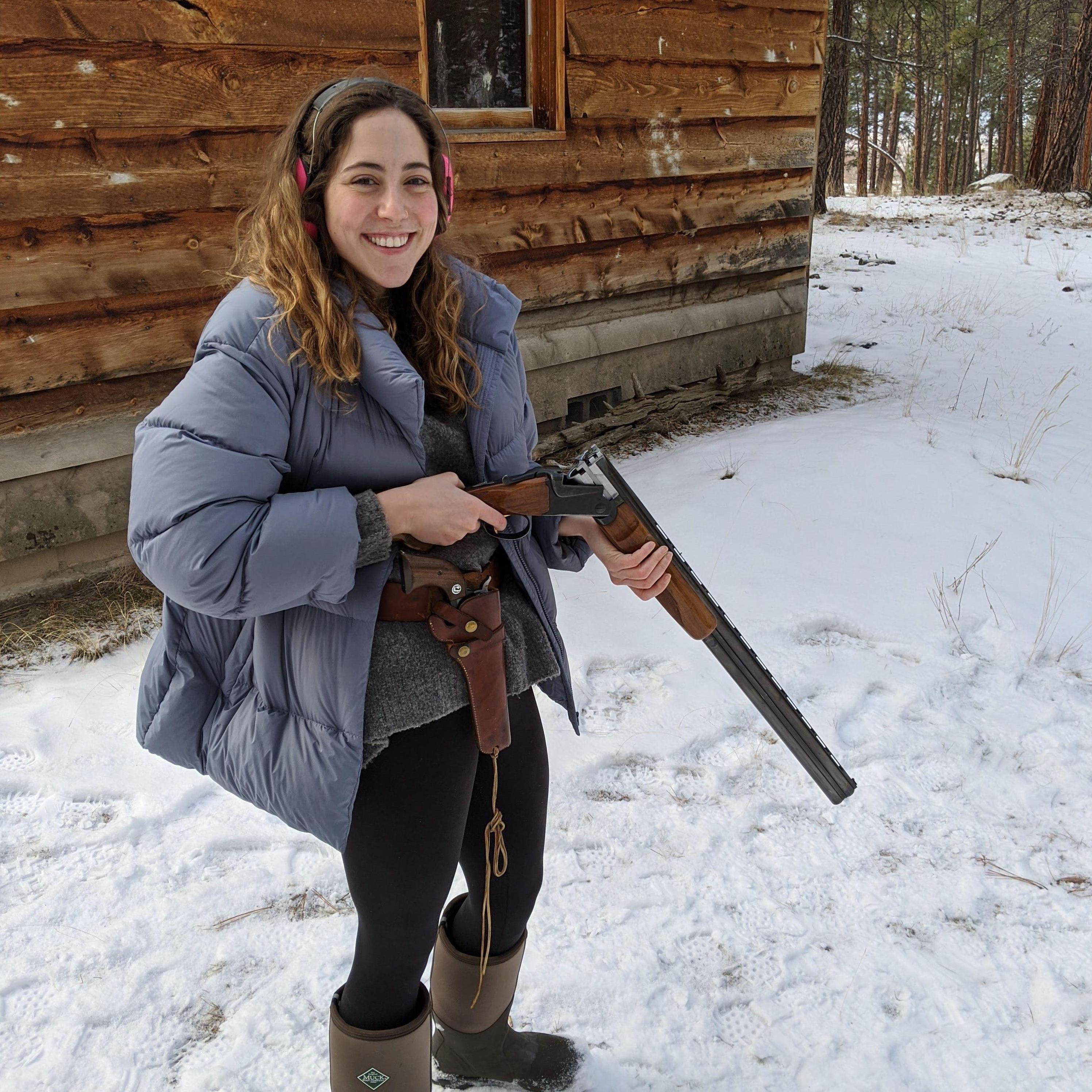 Mara's first time shooting a gun! (Easton was very proud)