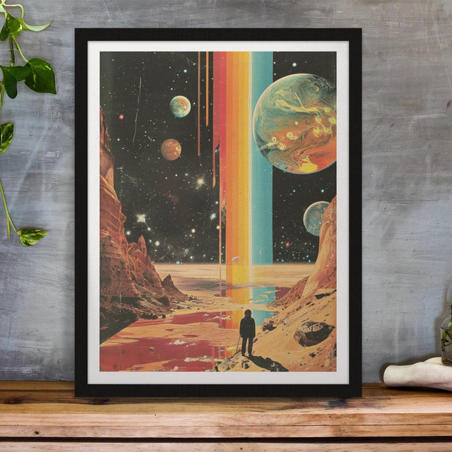 Polaroid Universe/Cosmic Art | Retro Futuristic Art | Vintage planet | Sci-Fi Collage Art | Space Adventure | Retro Scifi Art | Wall Art