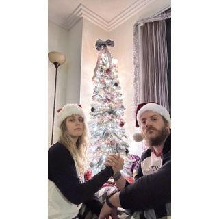 Our first Christmas! Crystal wanted to get matching pjs since Alex was traveling to Colorado and this way it could be like they were together on Christmas. Cue cheesy smile here.