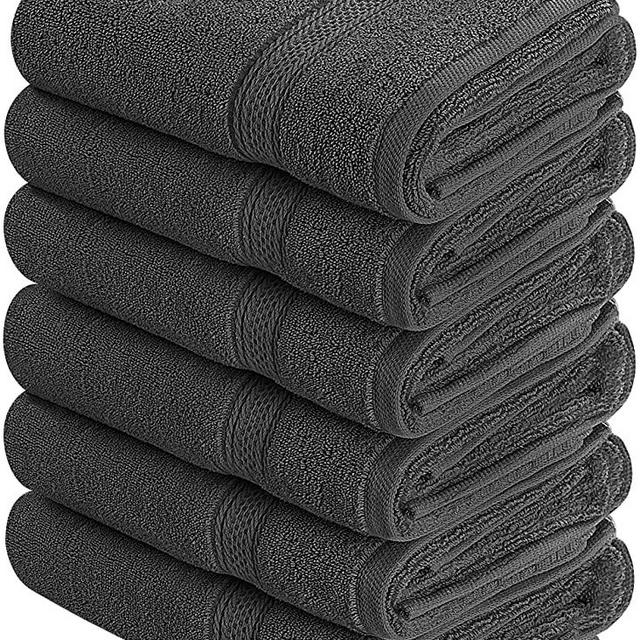 Utopia Towels Premium Grey Hand Towels - 100% Combed Ring Spun Cotton, Ultra Soft and Highly Absorbent, 600 GSM Exrta Large Hand Towels 16 x 28 inches, Hotel & Spa Quality Hand Towels (6-Pack)