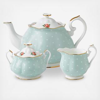 Polka Rose 3-Piece Teapot Set