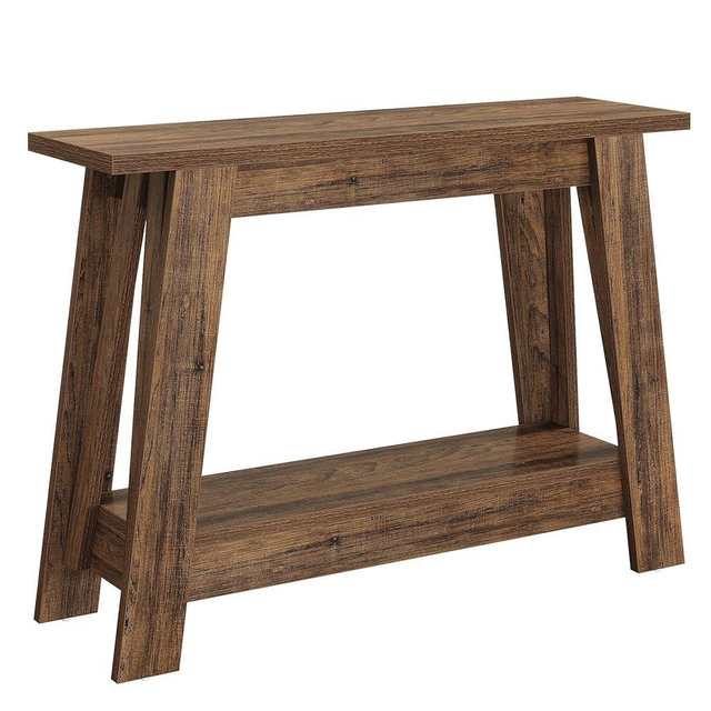 Tribesigns 41.3-Inch Farmhouse Entryway Table, 2-Tier Narrow Console Table Behind The Couch, Entryway Furniture with Storage for Small Spaces, Living Room, Hallway, Foyer, Rustic Brown