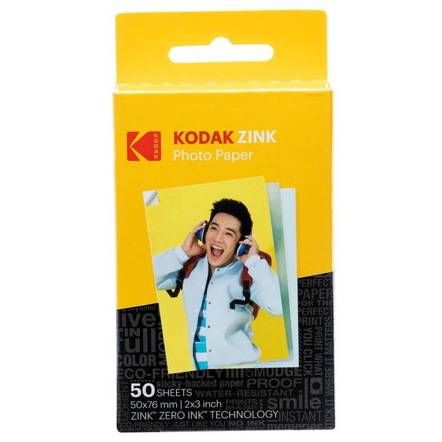 Kodak 2"x3" Premium Zink Photo Paper (50 Sheets) Compatible with Kodak Smile, Kodak Step, PRINTOMATIC