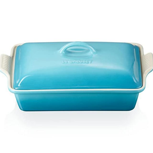 Le Creuset Stoneware Heritage Covered Rectangular Casserole, 4 qt. (12" x 9"), Caribbean