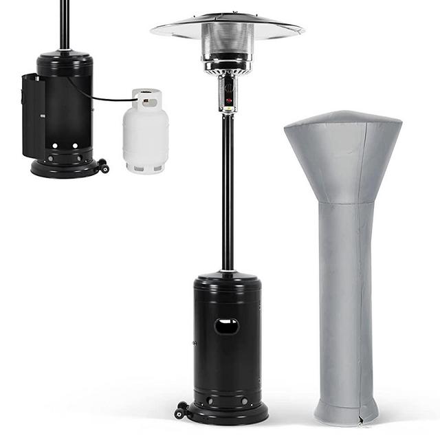 PAMAPIC 46000 Commercial Patio Heater with Cover 87-Inch, Black Propane Outdoor Heater