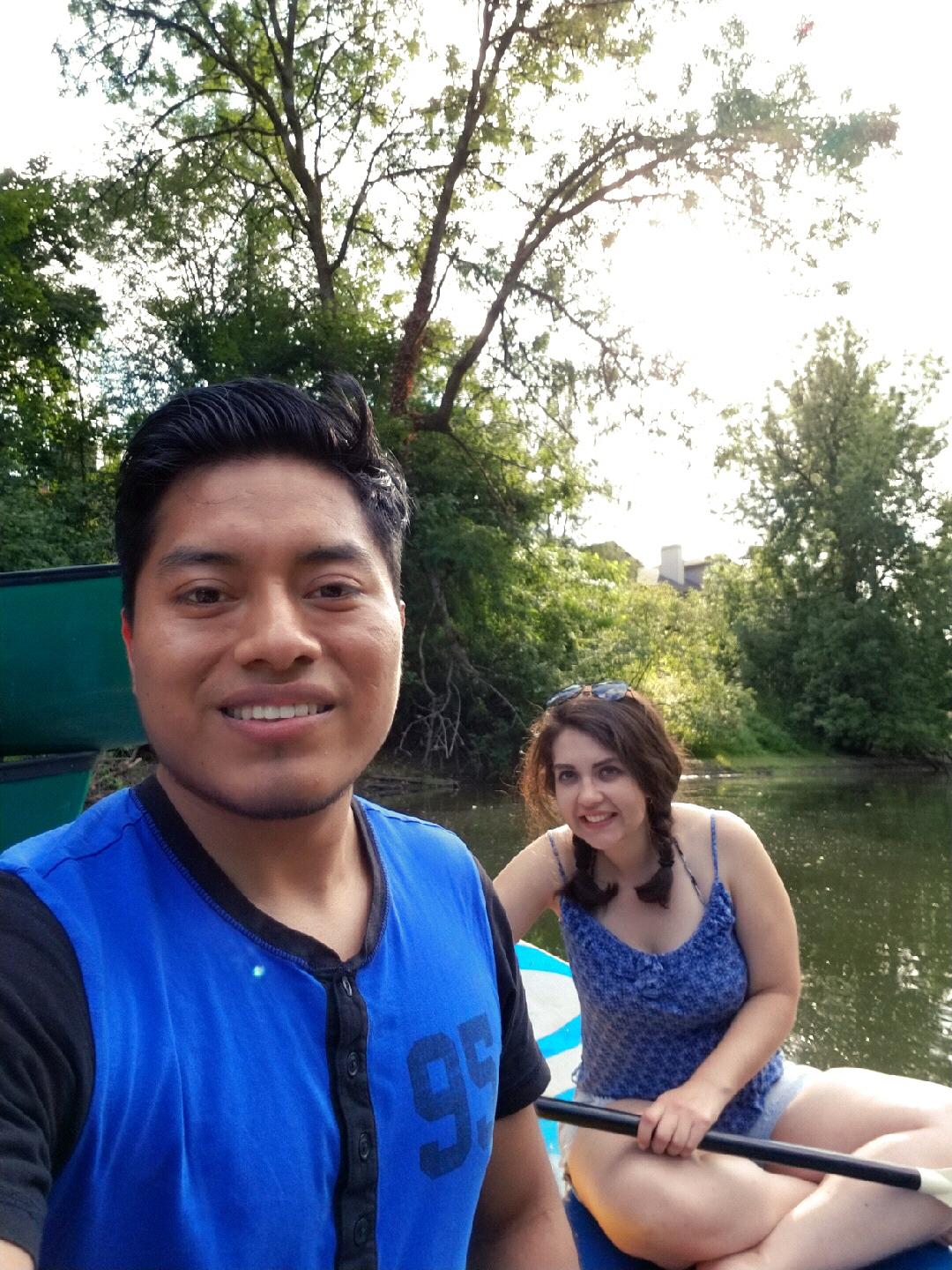During our first time paddle boarding