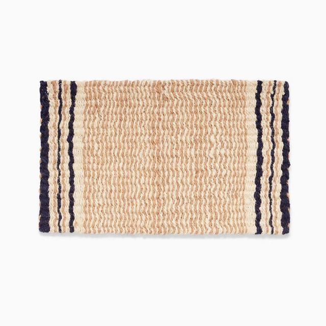 Woven Coir Striped Doormat, 18x30, Neutral