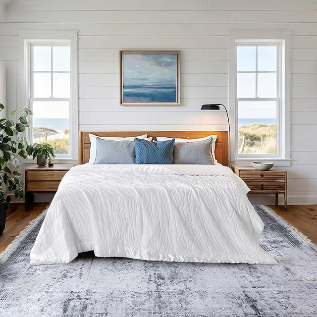 Sophia & William Double-Sided Cooling Comforter King Size for Hot Sleepers, Ultra-Soft Breathable Lightweight Cold Blanket to Stop Night Sweats, All-Season White Comforter 108"x92"