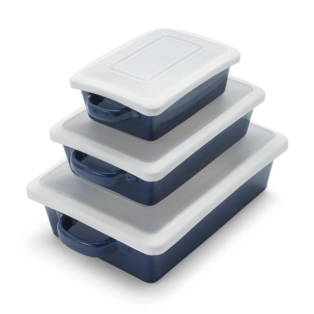 Sur La Table Stoneware Bakers with Lids, Set of 3