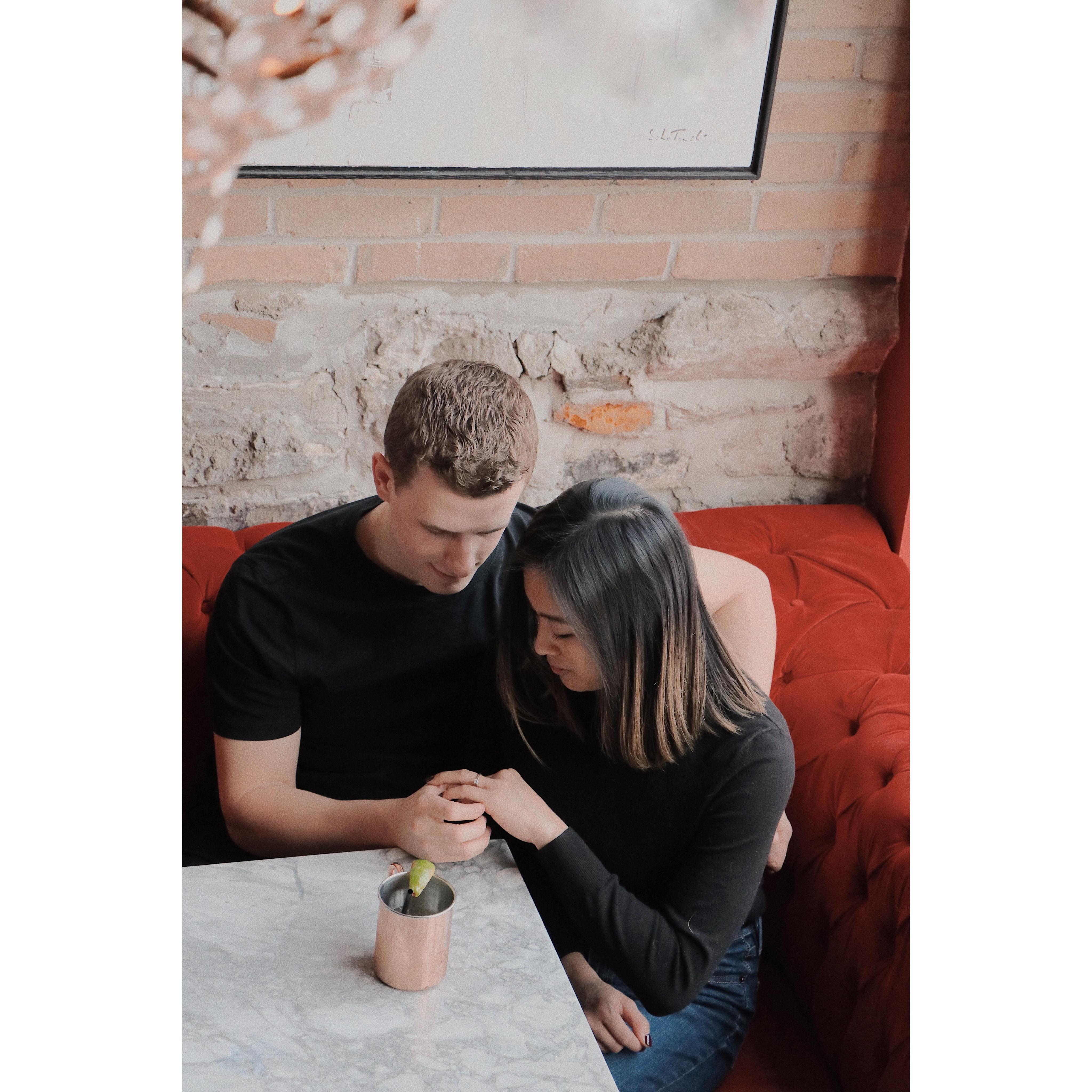 Admiring Dave's excellent skills at picking engagement rings