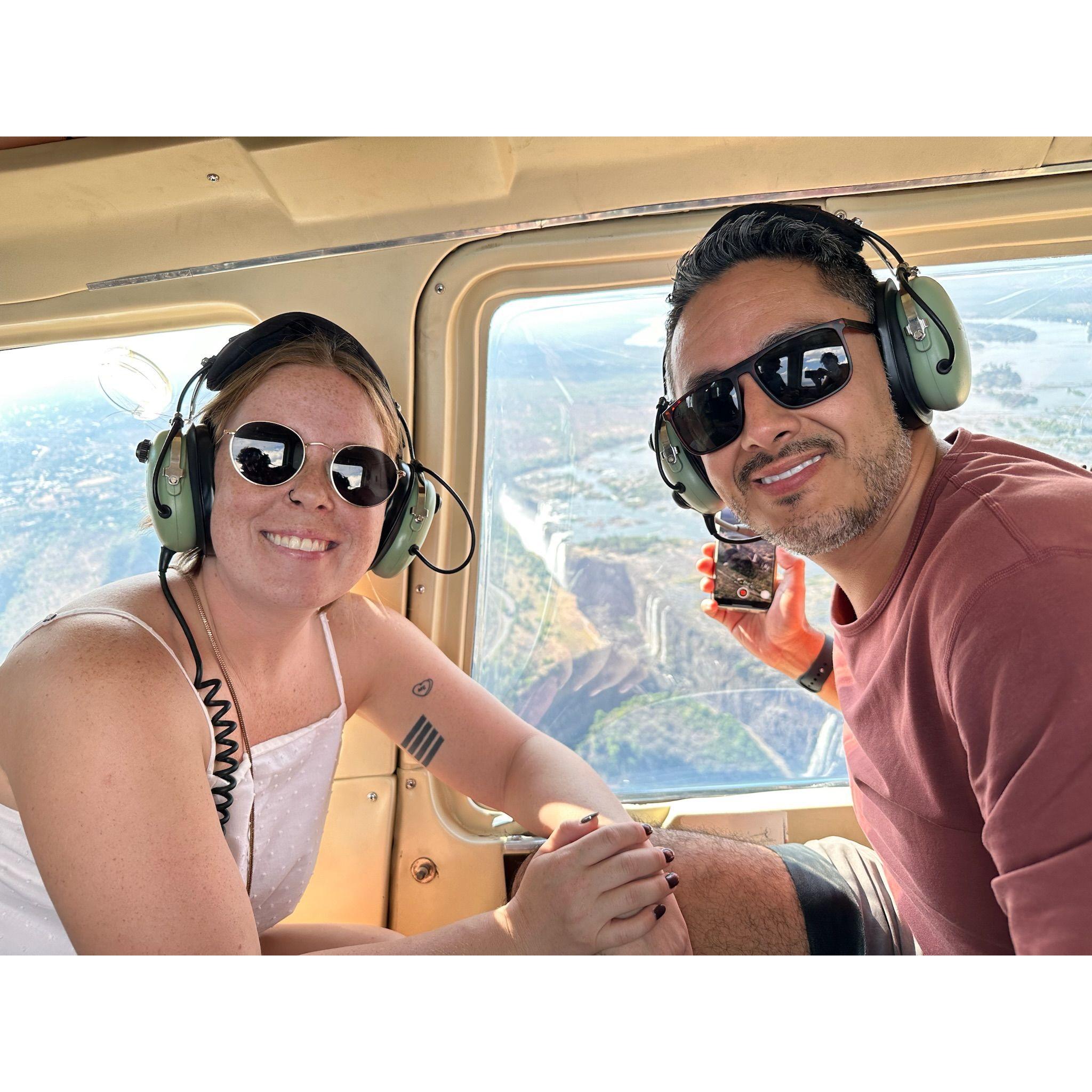 Helicopter ride over Victoria Falls, Zimbabwe