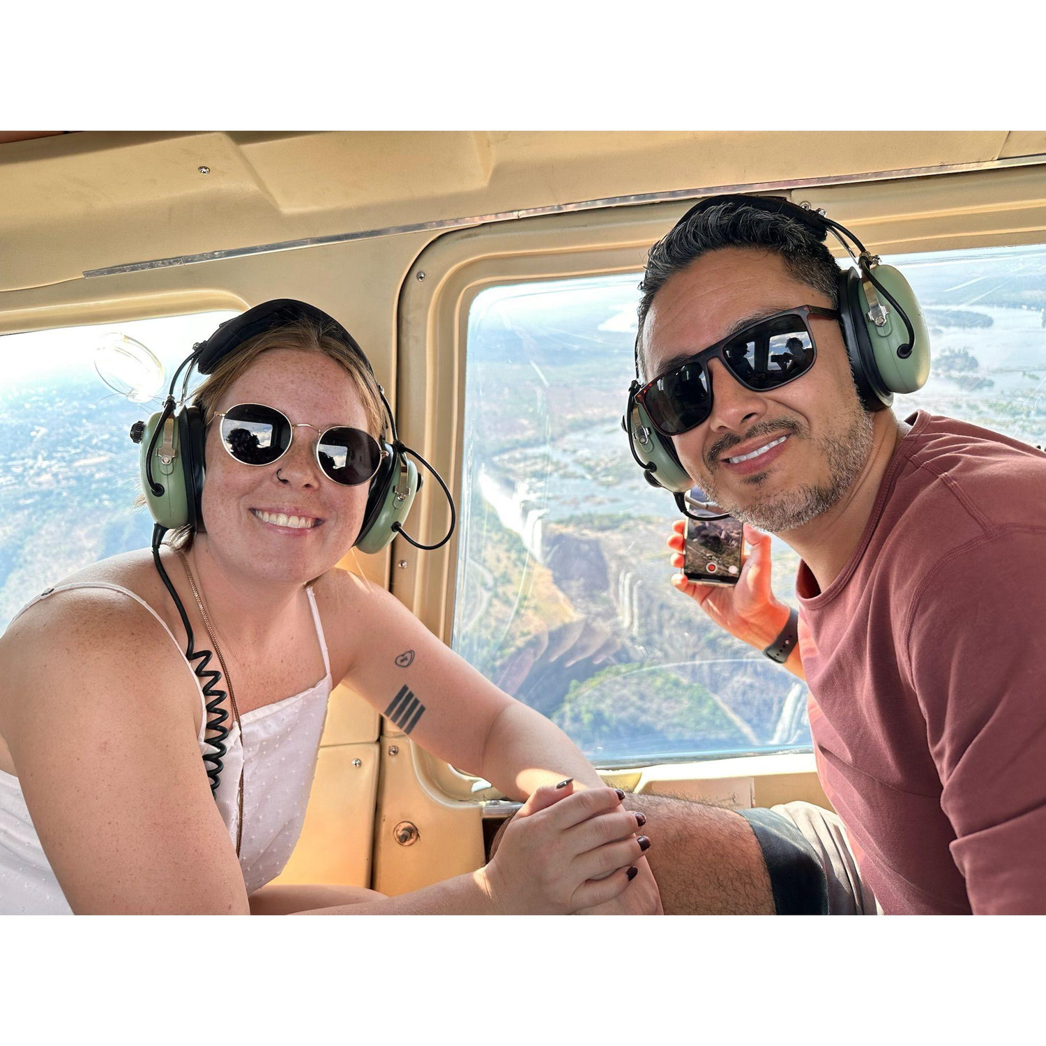Helicopter ride over Victoria Falls, Zimbabwe
