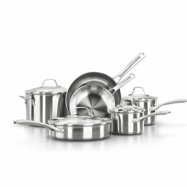 Calphalon 10 Piece Stainless Steel Non Stick Cookware Set
