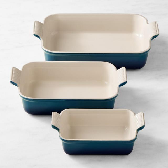 Le Creuset Heritage Rectangular Dishes, Set of 3, Agave